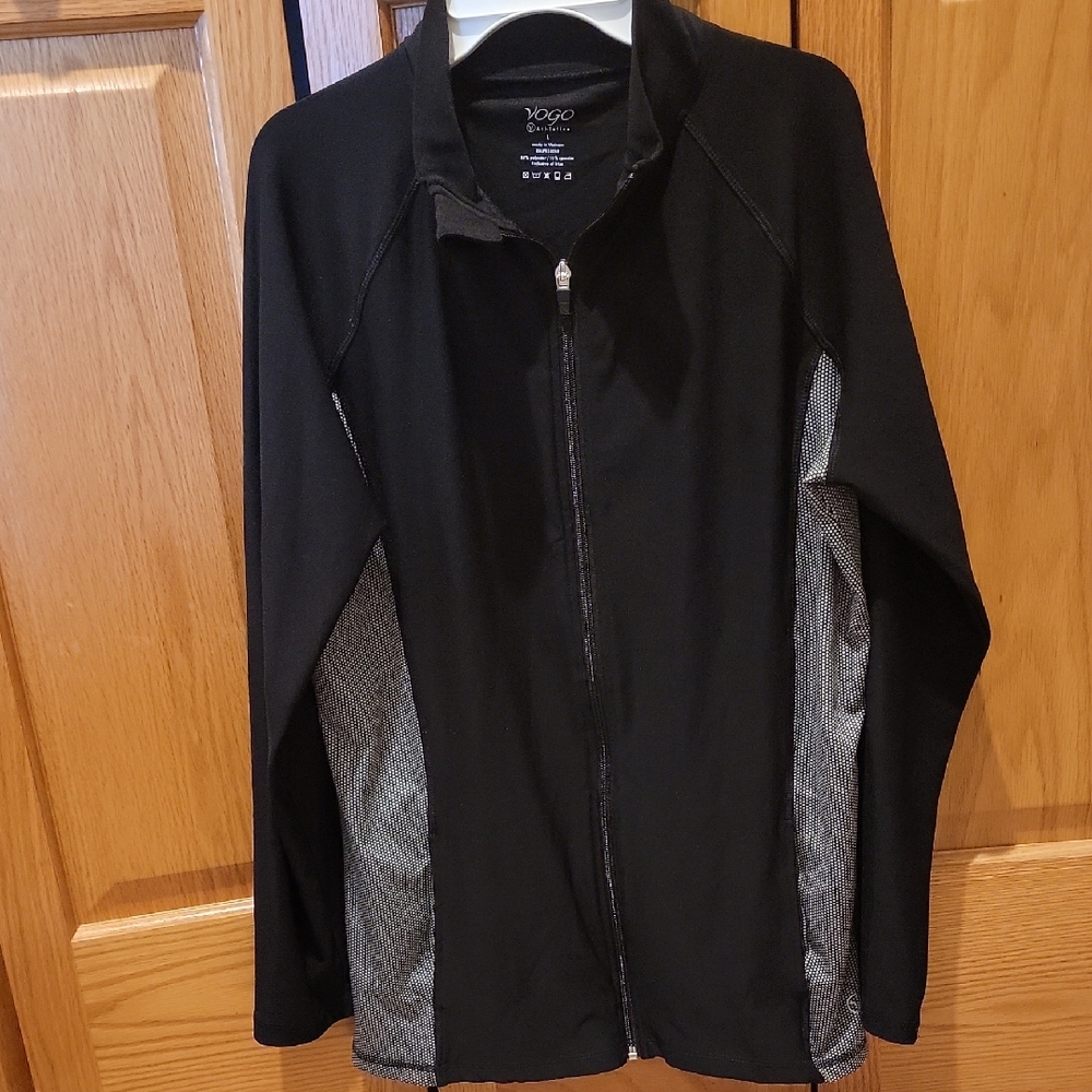 Black and Gray Zip-Up Jacket L VOGO ATHLETICA